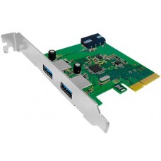 Vantec Ugt-Pc370a - Pci-Express (4x) - 2x External Usb3 Type-A ( Gen2/10gbps ) , Usb3.0/2.0 Backward Compatiable , Asmedia Asm1142 - Require 4pin Berg/Floppy Or Sata Power