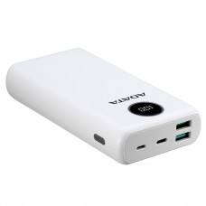Adata Pbc20-Wh C20 White Powerbank 20000mah , Micro-Usb + Type-C Dual Input ( 5v/3a Or 5v/2a ) For Fast Charging + Triple Output ( 2x Usb Type-A @5v/2.4a + 1x Usb3 Type-C @ 5v/3a ) , For Apple Idevice + Other Mobile Devices , 140x69x28mm , 418g - With Ovp Adata Pbc20-Wh C20 White Powerbank 20000mah , Micro-Usb + Type-C Dual Input ( 5v/3a Or 5v/2a ) For Fast Charging + Triple Output ( 2x Usb Type-A @5v/2.4a + 1x Usb3 Type-C @ 5v/3a ) , For Apple Idevice + Other Mobile Devices , 140x69x28mm , 418g - With Ovp