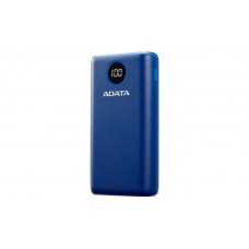 Adata Ap20000qcd-Dgt-Cdb P20000qcd Blue Powerbank 20000mah(74wh) , Qualcomm Quick Charge 3.0 , Pd3.0 Fast Charge , Resilient Plastic With Fire-Retardant , Micro-Usb + Type-C Dual Input ( 5v/3a Or 9v/2a ) For Fast Charging + Triple Output ( 2x Usb Type-A