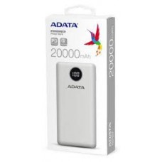 Adata Ap20000qcd-Dgt-Cwh P20000qcd White Powerbank 20000mah(74wh) , Qualcomm Quick Charge 3.0 , Pd3.0 Fast Charge , Resilient Plastic With Fire-Retardant , Micro-Usb + Type-C Dual Input ( 5v/3a Or 9v/2a ) For Fast Charging + Triple Output ( 2x Usb Type-A