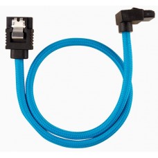 Corsair Cc-8900281 Sata Cable 30cm Flexible Mesh Paracord Sleeved - Blue With L-Shape / 90° Angle Connector Corsair Cc-8900281 Sata Cable 30cm Flexible Mesh Paracord Sleeved - Blue With L-Shape / 90° Angle Connector