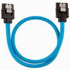 Corsair Cc-8900251 Sata Cable 30cm Flexible Mesh Paracord Sleeved - Blue With Straight Connector Corsair Cc-8900251 Sata Cable 30cm Flexible Mesh Paracord Sleeved - Blue With Straight Connector