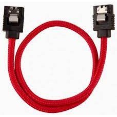 Corsair Cc-8900250 Sata Cable 30cm Flexible Mesh Paracord Sleeved - Red With Straight Connector Corsair Cc-8900250 Sata Cable 30cm Flexible Mesh Paracord Sleeved - Red With Straight Connector