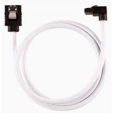 Corsair Cc-8900283 Sata Cable 60cm Flexible Mesh Paracord Sleeved - White With L-Shape / 90° Angle Connector Corsair Cc-8900283 Sata Cable 60cm Flexible Mesh Paracord Sleeved - White With L-Shape / 90° Angle Connector