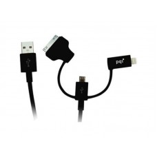 Pqi 6pcn-008r0008a / 6pcn-008r0015a I-Cable 90 Multi-Plug Black- Apple Mfi Certified - 90cm - Usb To Lightning 8pins + 30pin + Microusb Sync+Charge Pqi 6pcn-008r0008a / 6pcn-008r0015a I-Cable 90 Multi-Plug Black- Apple Mfi Certified - 90cm - Usb To Lightning 8pins + 30pin + Microusb Sync+Charge