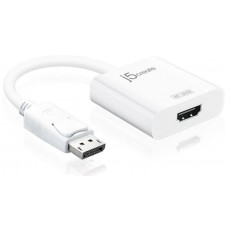 J5create Jda158 Displayport To 4k Hdmi 2.0 160mm Converter Cable ( Female Work With Existing Hdmi Cable ) Active Powered - Support Upto 4096x2160 4k Uhd ( 2160p - 3840x2160@60hz / Fhd 1920x1080@120hz ) White For Mac Or Pc - Retail Pack J5create Jda158 Displayport To 4k Hdmi 2.0 160mm Converter Cable ( Female Work With Existing Hdmi Cable ) Active Powered - Support Upto 4096x2160 4k Uhd ( 2160p - 3840x2160@60hz / Fhd 1920x1080@120hz ) White For Mac Or Pc - Retail Pack