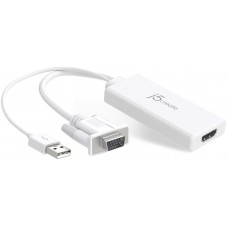 J5create Jda214 Vga+Usb Audio Input To Hdmi Output - Extension Converter/Cable ( Female Work With Existing Cable ) - Support Upto Fhd 1920x1200 35x79x13mm + 176mm Cable - Retail Pack