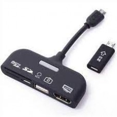 Pqi Rf05-0016r011j Connect 210 5-In-1 Microusb ( 5 Or 11 Pin ) Mhl Connection Kit - With Mhl/Hdmi Out + Microsdhc/Sdxc + Sdhc/Sdxc + Microusb + Usb - Black With Leds Indicator - 67x25x11mm