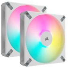 Corsair Co-9050165 Af120 Slim Rgb X2 Kit + Controller ( Lighting Node Core ) - White With 8x Rgb Leds - 120x120x15mm Fluid Dynamic Bearing 11 Blades 600-2000rpm 3.9-27.5dba 13.4-56.3cfm 0.2-1.9 Mm/H2o