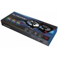 Inwin Auroa Rgb X3 + Controller Black+Red - With Dedicated Ic Chip/Controller For Each Rgb Led Wireless Remote Control ( 8x Speed Level / 22x Lighting Mode / 7x Speed Level / 6x Brightness Level ) Modular Connector For Daisychain ; 120x120x25mm 7x Bla