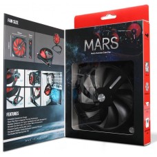 Inwin Mars With Black Fin - Multi-Function Case Fan - With Fan Arm ( 3 Rotating Hinges To Adjust Position + Angle ) 2.5mm Modular Connector For Daisychain ( No Controller Required ) With 2.5mm To Usb Function As Desktop Usb Fan Aluminium + Shockproof