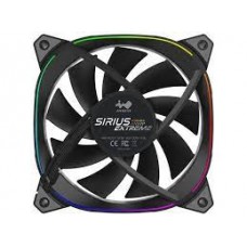 Inwin Ase120 Sirius Extreme Black Argb - Dual-Looped Rings Of Rgb Lighting - 120x120x25mm 9x Black Sickle Blades Pwm Fans Shockproof Rubber Corners For Noise Reduction 400-1500rpm 21-25dba 54 Cfm 1.55 Mm/H2o Static Pressure