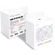 Inwin Asp120 Sirius Loop White ( Pure ) Argb X3 Kit + Controller - Dual-Looped Rings Of Rgb Lighting ; 120x120x25mm 7x Black Sickle Blades Pwm Fans Shockproof Rubber Corners For Noise Reduction 500-1800rpm 27dba 50 Cfm 1.67 Mm/H2o Static Pressure