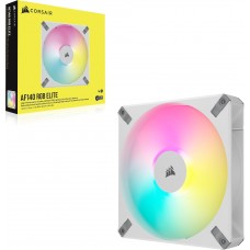 Corsair Co-9050159-Ww Af140 Elite Rgb White - With 8x Rgb Leds 140x140x25mm Fluid Dynamic Bearing 7 Blades Pwm Fans With Airguide 500-1700rpm 5-33.8dba 19.5-89cfm 0.16-2mm/H2o Static Pressure