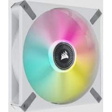 Corsair Co-9050118-Ww Ml140 Elite Rgb White - With 8x Rgb Leds 140x140x25mm Premium Magnetic Levitation Bearing 7 Blades Pwm Fans With Airguide 400-1600rpm 10-32dba 15-83cfm 0.3-2mm/H2o Static Pressure