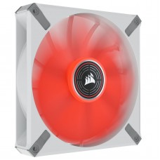 Corsair Co-9050129-Ww Ml140 Elite White With 8x Red Leds 140x140x25mm Premium Magnetic Levitation Bearing 7 Blades Pwm Fans With Airguide 400-1600rpm 10-32dba 15-83cfm 0.3-2mm/H2o Static Pressure