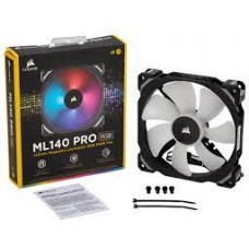Corsair Co-9050077-Ww Ml140 Pro Rgb ( 12x Rgb Leds ) - Black Replaceable Corners Mounted To Anti-Vibration Rubber Dampers 120x120x25mm Premium Magnetic Levitation Bearing 7 Blades Pwm Fans 400-1200rpm 20.4dba 55.4cfm 1.27mm/H2o Static Pressure