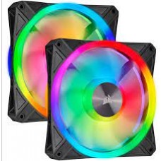 Corsair Co-9050100-Ww Ql140 Rgb Black Frame - X2 Kit + 6port Hub ( Lighting Node Core ) With 34x Rgb Leds In 2+2 ( Double Sided ) Separate Light Loops ; 140x140x25mm Advanced Hydraulic Bearing 9 Blades Pwm Fans Rubber Corners For Noise Reduction 600