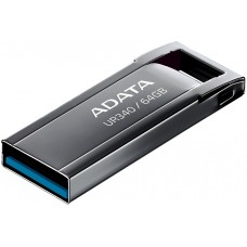 Adata Ur340 128gb Usb3.0 Flash Drive Zinc-Alloy Housing With Integral Strap Hole For Lanyard Or Keychain Waterproof And Dustproof With Cob Design Unibody Nickel Construction Read/Write : 100/30 Mb/Sec 34.8x12.3x4.6mm Support Linux Mac Os Support