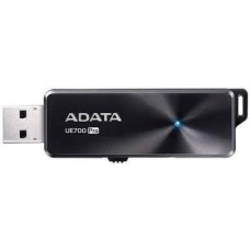 Adata Ue700 Pro 32gb Usb3.0 Flash Drive ( Usb2.0 Backwards Compatible ) Circular Brushed Aluminum Finish With Blue Led Indicator + Retractable Usb Connector Capless Design Usb3.0 Read/Write : 300/50 Mb/Sec 63x23x7mm Compact Slim Design Support Linux