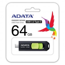 Adata Acho-Uc300-64g-Rbk/Gn 64gb Uc300 Flash Drive With Keyring Loop + Capless Sliding Design Usb3 (Gen1/5gbps) Type-C For Pc Or Mobile Devices Read/Write : 100/15 Mb/Sec 63x20.5x10mm Mini Size Support Linux Mac Os - 5 Years Warranty Adata Acho-Uc300-64g-Rbk/Gn 64gb Uc300 Flash Drive With Keyring Loop + Capless Sliding Design Usb3 (Gen1/5gbps) Type-C For Pc Or Mobile Devices Read/Write : 100/15 Mb/Sec 63x20.5x10mm Mini Size Support Linux Mac Os - 5 Years Warranty