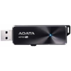 Adata Ue700 Pro 64gb Usb3.0 Flash Drive ( Usb2.0 Backwards Compatible ) Circular Brushed Aluminum Finish With Blue Led Indicator + Retractable Usb Connector Capless Design Usb3.0 Read/Write : 300/55 Mb/Sec 63x23x7mm Compact Slim Design Support Linux