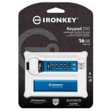 Kingston Ikkp200/16gb Ironkey Keypad 200 16gb Usb3 Type-A ( Usb3.0/2.0 Backwards Compatible ) Flash Drive With Hardware-Secured Lock ( With Customizable 10x Digit Numeric Combination Lock ) Auto-Lock When Removed From Host Device Drive Locks Down And