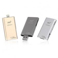 Pqi 6i01-128gr3001 Iconnect 128gb Gold - Usb3.0 + Apple Certified Mfi Lightning Dual-Connectors Flash Drive For Ios/Mac/Pc ; 54x31x8mm Read/Write : 30.2/15.5 Mb/Sec With Backup Software - 2 Years Warranty