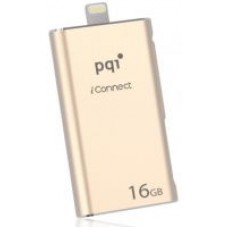 Pqi 6i04-016gr4001 Iconnect Mini 16gb Rose Gold - Usb3.0 + Apple Certified Mfi Lightning Dual-Connectors Flash Drive For Ios/Mac/Pc ; 45x13x8mm Cob3.0 Capless Swivel Design With 1-Touch Backup + Fingerprint Security Via Ios With Mobile Strap + Strape