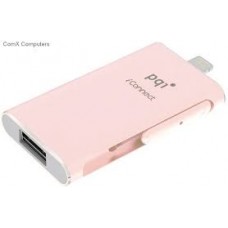 Pqi 6i01-032gr4001 Iconnect 32gb Rose Gold - Usb3.0 + Apple Certified Mfi Lightning Dual-Connectors Flash Drive For Ios/Mac/Pc ; 54x31x8mm Read/Write : 30.2/15.5 Mb/Sec With Backup Software - 2 Years Warranty