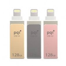 Pqi 6i04-032gr4001 Iconnect Mini 32gb Rose Gold - Usb3.0 + Apple Certified Mfi Lightning Dual-Connectors Flash Drive For Ios/Mac/Pc ; 45x13x8mm Cob3.0 Capless Swivel Design With 1-Touch Backup + Fingerprint Security Via Ios With Mobile Strap + Strape