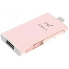 Pqi 6i01-064gr4001 Iconnect 64gb Rose Gold - Usb3.0 + Apple Certified Mfi Lightning Dual-Connectors Flash Drive For Ios/Mac/Pc ; 54x31x8mm Read/Write : 30.2/15.5 Mb/Sec With Backup Software - 2 Years Warranty