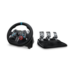Logitech 941-000112 G29 Racing Wheel For Pc Or Sony Ps3/Ps4 Dual-Motor Force Feedback Solid Steel Ball Bearings + Stainless Steel Paddle Shifters And Pedals Helical Gears With Anti-Backlash Responsive Floor Pedal Unit - Usb