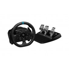 Logitech 941-000158 G923x Trueforce Racing Wheel For Pc Or Xbox - Dual-Motor Force Feedback With Overheat Safeguard 900 Degrees Lock-To-Lock Anodized Aluminum + Hhand-Stitched Leather Wheel Helical Gears With Anti-Backlash Nonlinear Brake Pedal - Usb