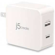 J5 Create Jup2230 30w Pd Usb-C Wall Charger - Support Pd3.0 / Qc4.0 - Type-C ( Upto 18w ) + Type-A ( Upto 2.4a ) 60x55x30mm With Ac-Adapter J5 Create Jup2230 30w Pd Usb-C Wall Charger - Support Pd3.0 / Qc4.0 - Type-C ( Upto 18w ) + Type-A ( Upto 2.4a ) 60x55x30mm With Ac-Adapter