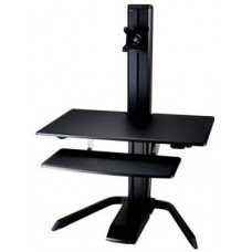 Aavara Sdr720m Sit Stand Desk Riser - Motorized 115-515mm Height Adjustable Stand For 1x Lcd + Keyboard Tray - 30 Tilt Angle Adjustable 360 Rotation Pivot For Landscape Or Portrait Height Adjustable With Expertorque Technology Smart Cable Management