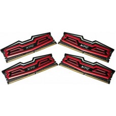 Adata Ax4u2800w8g17-Qrd Xpg Dazzle With Red Led Black + Red Heatsink With 2oz Copper 10-Layer Pcb 8gb X 4 Kit - Support Intel Xmp ( Extreme Memory Profiles ) Ddr4-2400 ( Pc4-22400) Cl17 1.2v - 288pin - Lifetime Warranty