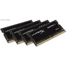 Kingston Hx421s14ibk4/64 Ddr4 Nb So-Dimm Hyperx Impact Black 2133 (Pc4-17000) 16gb X4 Kit Single Rank X8 Cl14 - 260pin 1.2v - Lifetime Warranty - Retail Pack