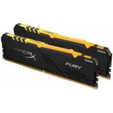 Kingston Hx424c15fb3ak2/64 Ddr4-2400 ( Pc4-19200) Hyper-X Rgb Fury With Heatsink Cl15 32gb X 2 Kit - Support Intel Xmp ( Extreme Memory Profiles ) 1.2v - 288pin - Lifetime Warranty