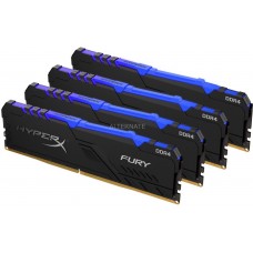 Kingston Hyper-X Rgb Fury Hx426c16fb3ak4/128 / Rgb Fury Beast Kf426c16bbak4/128 Ddr4-2666 ( Pc4-21300) With Asymmetrical Heatsink Cl16 32gb X 4 Kit - Support Intel Xmp ( Extreme Memory Profiles ) 1.2v - 288pin - Lifetime Warranty