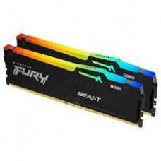 Kingston Kf552c36bweak2-32 - Ddr5-5200 (Pc5-41600) Fury Beast Rgb With White Heatsink 16gb X2 Dual Kit - Optimized For Amd Ryzen + Intel Xmp ( Extreme Memory Profiles ) Cl36 - 288pin Single Rank 38.4gb/Sec Memory Bandwidth Built-In Ecc 1.25v With Bui