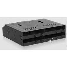 Icydock Mb014sp-B Flexidock Trayless Mobile Rack Black - For Upto 4x 9.5mm 2.5" Sata6g /Sas In 5.25" Bay With Power Buttons + Eject Buttons Push And Eject Design 1x 40mm Fan With On/Off Jumper
