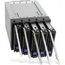 Icydock Mb155sp-B 5x Hot-Swappable 3.5" In 3x 5.25" Bay - Sata6g Mobile Rack ( Ideal For Raid 0/1/1e/0+1/10/5/5ee/6 ) Anti-Shank Design Aluminum Black Latch-Lock Detachable 92mm Rear Fan ; Interchangeable Tray ( It-I5xit Or It-I45xit ) Co