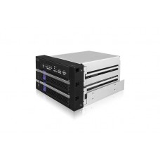 Icydock Mb901spr-B Mobile Rack With Built-In Raid 1/Mirror + Advanced Raid Status Led Indicators Black - For 2x 2.5"/3.5" Sata6g Hdd In 2x 5.25" Bay With Latch-Lock - Tougharmor Heavy Duty Metal Construction Hot-Swappable Inner Tray Exc