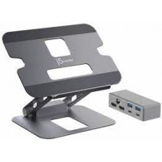 J5create Jts427 Multi-Angle Mobile Stand With Mini Dock Upto 4kg 16" Notebook - Aluminum Construction Adjustable Angle And Height Foldable Design With Magnetic Attached Type-C Mini Dock ( 2x Type-A + 1x Type-C With 100w Pd + 2x Hd Hdmi Or 1x 4k H J5create Jts427 Multi-Angle Mobile Stand With Mini Dock Upto 4kg 16" Notebook - Aluminum Construction Adjustable Angle And Height Foldable Design With Magnetic Attached Type-C Mini Dock ( 2x Type-A + 1x Type-C With 100w Pd + 2x Hd Hdmi Or 1x 4k H
