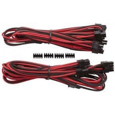 Corsair Cp-8920152 Red Premium Individually Sleeved Flexible Paracorded Modular Cable Pro Kit With 9x Cable Combs - Include 1x 610mm Atx ( 20+4pin) + 2x 750mm Eps12v(4+4pin) + 6x Pci-E 8(6+2)Pin (4x650mm) + 8x Sata(2x750mm) + 8x Molex(2x750mm) With Carry