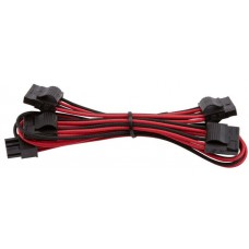 Corsair Cp-8920197 Red+Black Premium Individually Sleeved Flexible Paracorded Cable With Cable Comb - 4pin Molex 750mm With 4 Connectors - For Rmx Series ; Rmi Series Sf Series Corsair Cp-8920197 Red+Black Premium Individually Sleeved Flexible Paracorded Cable With Cable Comb - 4pin Molex 750mm With 4 Connectors - For Rmx Series ; Rmi Series Sf Series