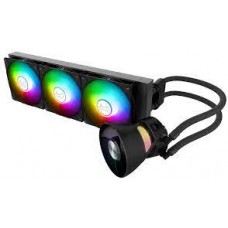 In-Win Br36 Rgb 360mm Cpu Water Cooling - 3+1 Fans System With One-Click Controller - Uma ( Upper Motherboard Area ) Waterblock Fan For Extra Cooling For Vrm Memory And M.2 Ssds Aluminium Pump With Microchannel Fins + Rgb Leds + Integrated Twin Turbines