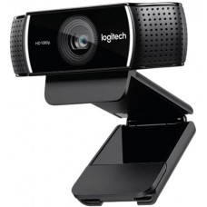 Logitech 960-001088 Webcam C922 Streaming And Recording Optimized Integrated Background Replacement Dual Built-In Omni Directional Microphones With No Drop Audio Fully Adjustable Tripod With Swivel Mount + Upto 18.5cm Height Adjustment