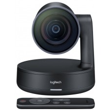 Logitech 960-001227 Rally Conference Cam With 4k Uhd Sensor Wide 90 Field Of View With Adaptive Motorized Pan (90) + Tilt (140) + Zoom (15x) Invertable Wall Mount With Power Splitter Bay And Cable Management Wireless Remote Control Rightsense Technology
